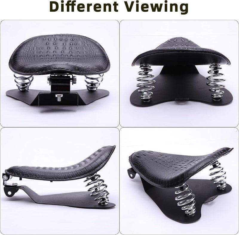 DREAMIZER Compatible With Sportster XL 1200 883 48 Dyna Black Bobber Motorcycle Solo Seat - Image 5