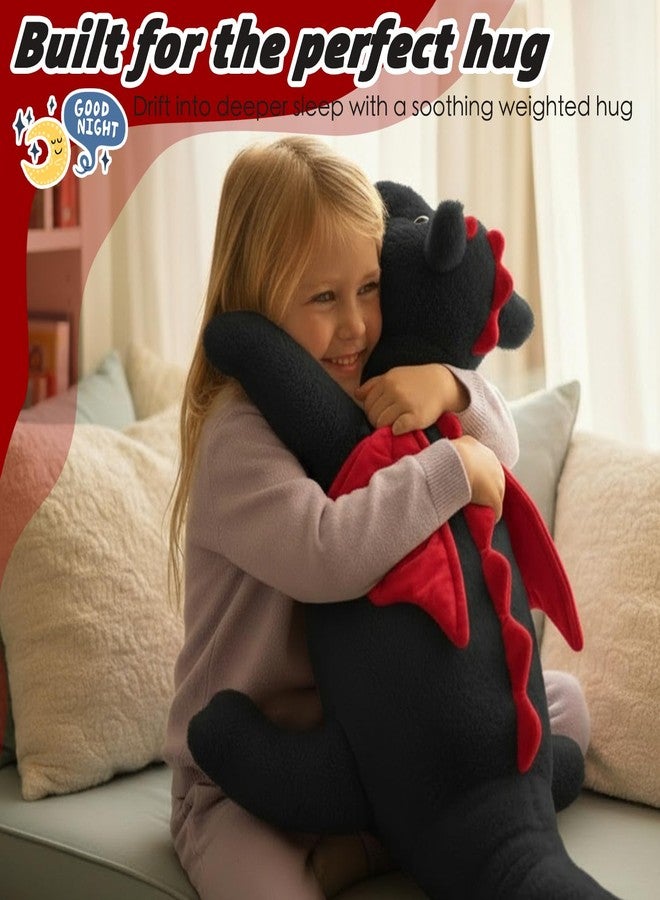 ARELUX Large 36in Cute Dragon Stuffed Animals Plush Toy Soft Black Pterosaur Plushie Giant Fuzzy Dinosaur Pillow Plushies with Wings Cuddly for Friends Family Member - Image 5