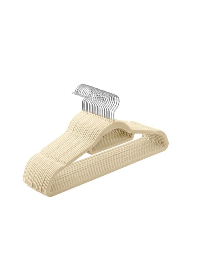 10-Piece Non-Slip Velvet Cloth Hanger Set White - Image 1