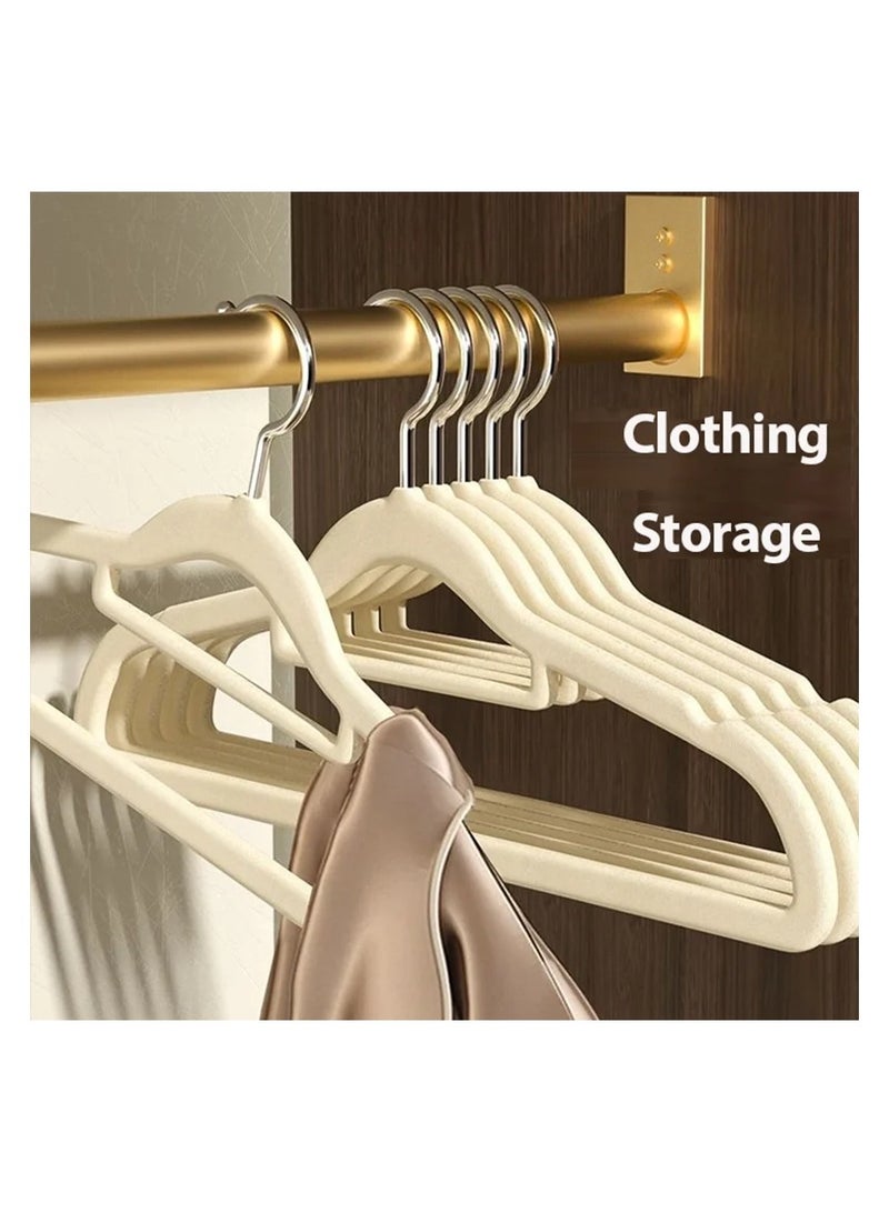 10-Piece Non-Slip Velvet Cloth Hanger Set White - Image 2