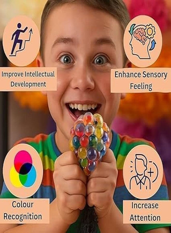 MOKVEE Soft Squishy Stress Relief Ball | Anti-Stress & Anti-Anxiety Squeeze Toy for Kids | Multicolor Return Gift ( Pack-2) - Image 4