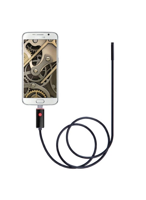 MatLogix Waterproof Endoscope Mini HD Snake Tube 55 Mm Lens USB Inspection 6 LED Borescope Security Camera with 2m Wire for Android Phone PC and Notebook Black