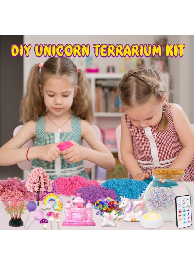 كيلا مجموعة أدوات صناعة تيراريوم يونيكورن للأطفال - إضاءة ليلية LED وألعاب هدايا عيد ميلاد يونيكورن عن بعد للفتيات في سن 5 و 6 و 7 و 8 و 9 و 10 سنوات - هدايا للفتيات - Image 4
