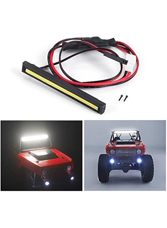 MUNTAQI 1/24th RC Car Light Bar LED Roof Lamp White Color Upgrades for Axial SCX24 Deadbolt AXI90081 RC Crawler Car Accessories Parts (90081) - Image 3