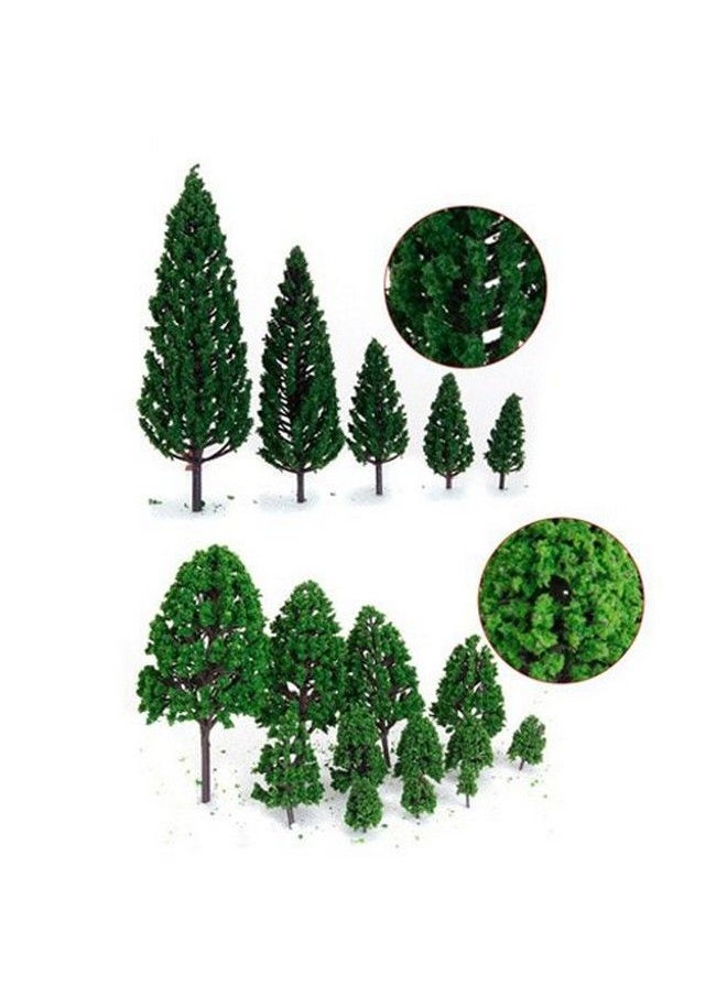 OrgMemory - 29Pcs Mixed Model Trees 1.56 Inch(416 Cm) Orgmemory Ho Scale Bushes Diorama Supplies Plastic Trees For Projects Model Train Scenery With No Bases - Image 1