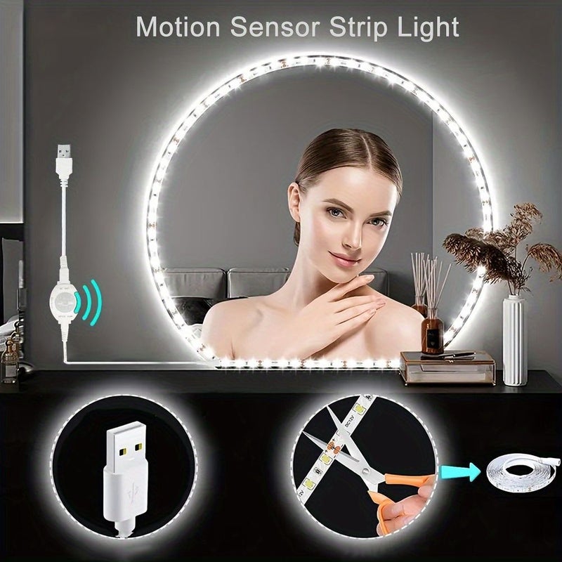 LED Light Strip Motion Sensor DC5V 16.4Ft Warm White Flexible For Stairs Corridor Cabinet - Image 2