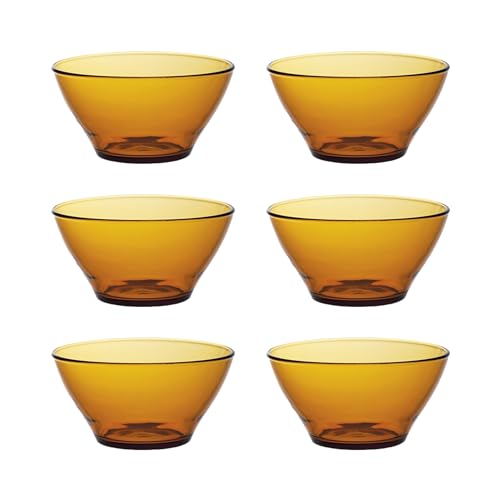 Duralex® LYS Amber Glass Mixing and Serving Bowl (510ml Set of 6 Piece Transparent Amber) - Image 4