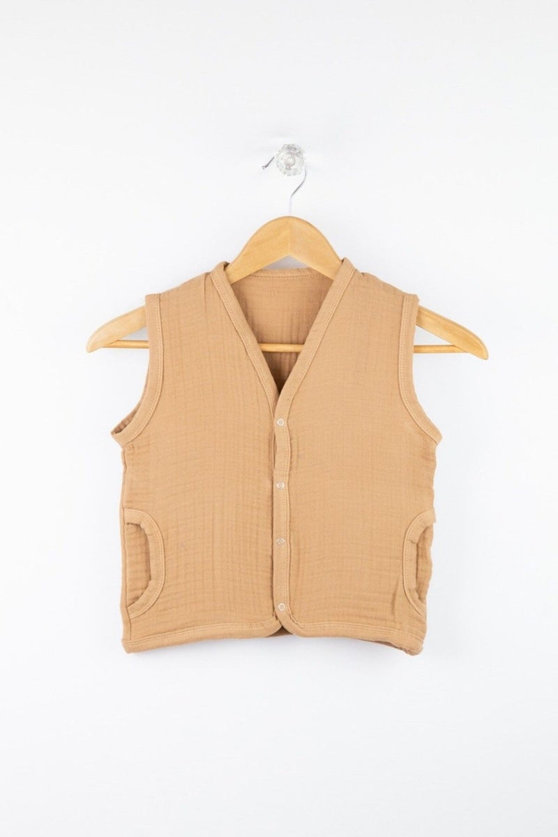 Bondilolly 100% Cotton Muslin Baby Vest with Snaps  - Image 1