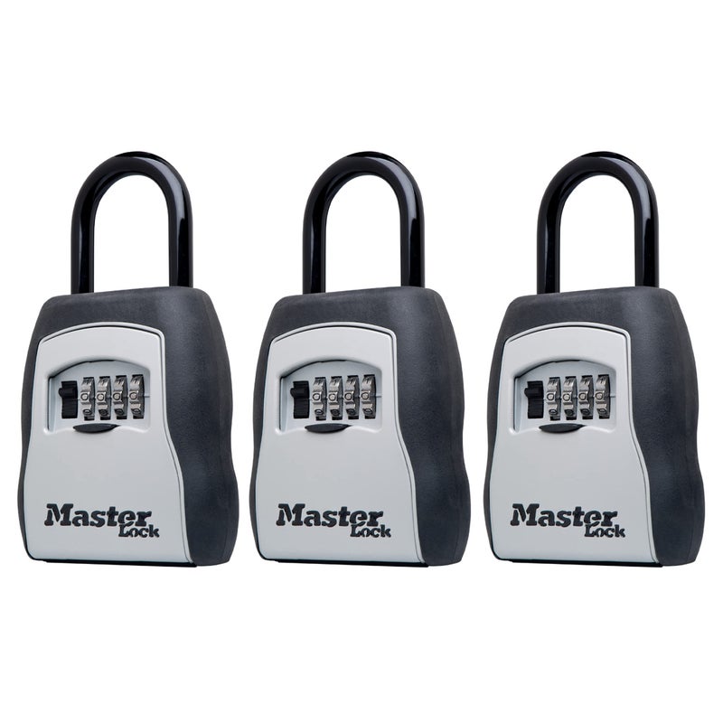 Master Lock Key Lock Box with Code Outdoor Lock Box for Realtors Property Managers and Landlords Ideal for ShortTerm Rentals Key Safe Holds 5 Keys 3 Pack 5400EC3