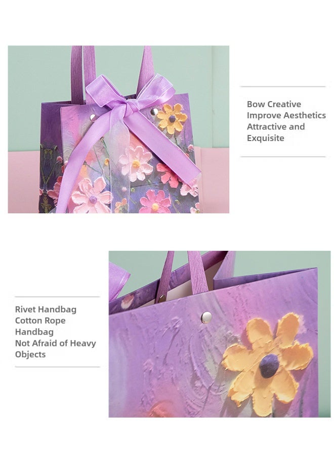 فلاي رود المقاس المناسب: لدينا ثلاثة أحجام من أكياس هدايا اللوحات الزيتية: صغير أفقي 15 × 13 × 8 سم، متوسط ​​أفقي 22 × 25 × 12 سم، كبير أفقي 35 × 32 × 15 سم. أكياس الهدايا مثالية لتزيين الحفلات، وتتسع لمزيد من الأشياء الصغيرة. - Image 3