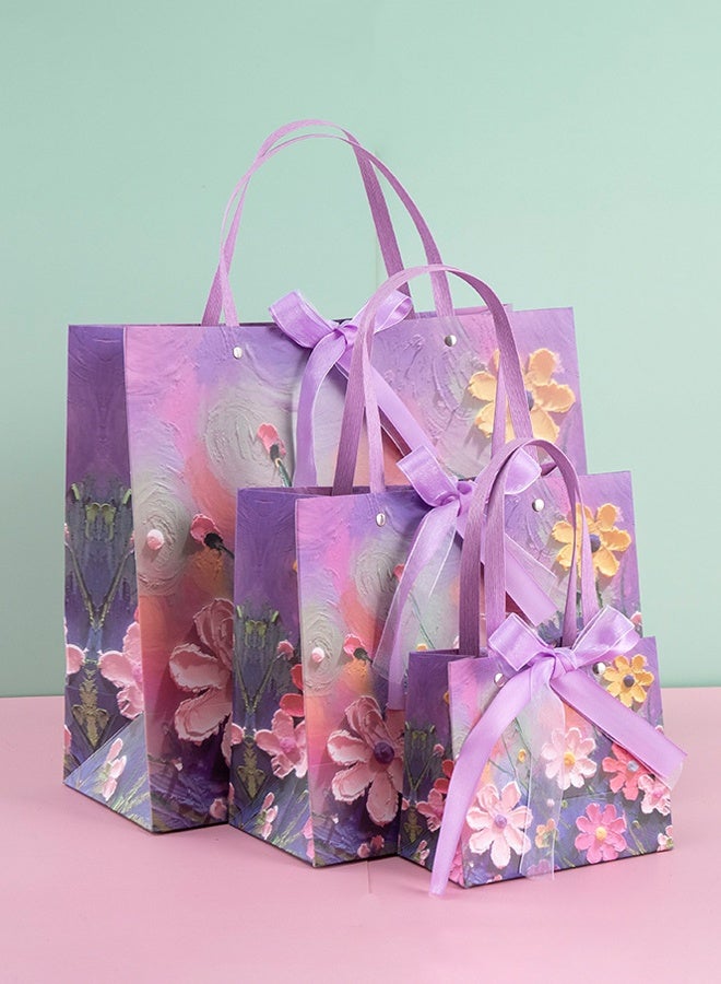 فلاي رود المقاس المناسب: لدينا ثلاثة أحجام من أكياس هدايا اللوحات الزيتية: صغير أفقي 15 × 13 × 8 سم، متوسط ​​أفقي 22 × 25 × 12 سم، كبير أفقي 35 × 32 × 15 سم. أكياس الهدايا مثالية لتزيين الحفلات، وتتسع لمزيد من الأشياء الصغيرة. - Image 1