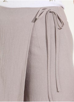 Styli Solid Wrap Front Skort with Side Tie Up Detail  - Image 3