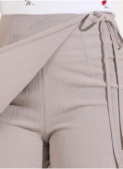 Styli Solid Wrap Front Skort with Side Tie Up Detail  - Image 4