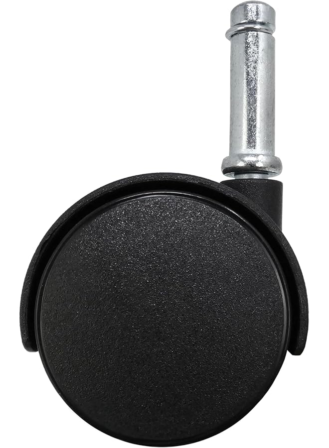 إيروريكس 8741E عجلات أثاث 2 بوصة كرسي مكتب عجلة مزدوجة 7 16 بوصة قطر الساق 75 رطل سعة التحميل 5 قطع عبوة واحدة سوداء - Image 4