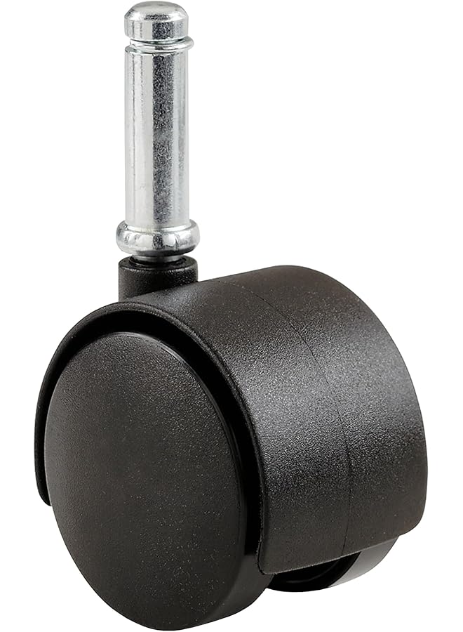 إيروريكس 8741E عجلات أثاث 2 بوصة كرسي مكتب عجلة مزدوجة 7 16 بوصة قطر الساق 75 رطل سعة التحميل 5 قطع عبوة واحدة سوداء - Image 3