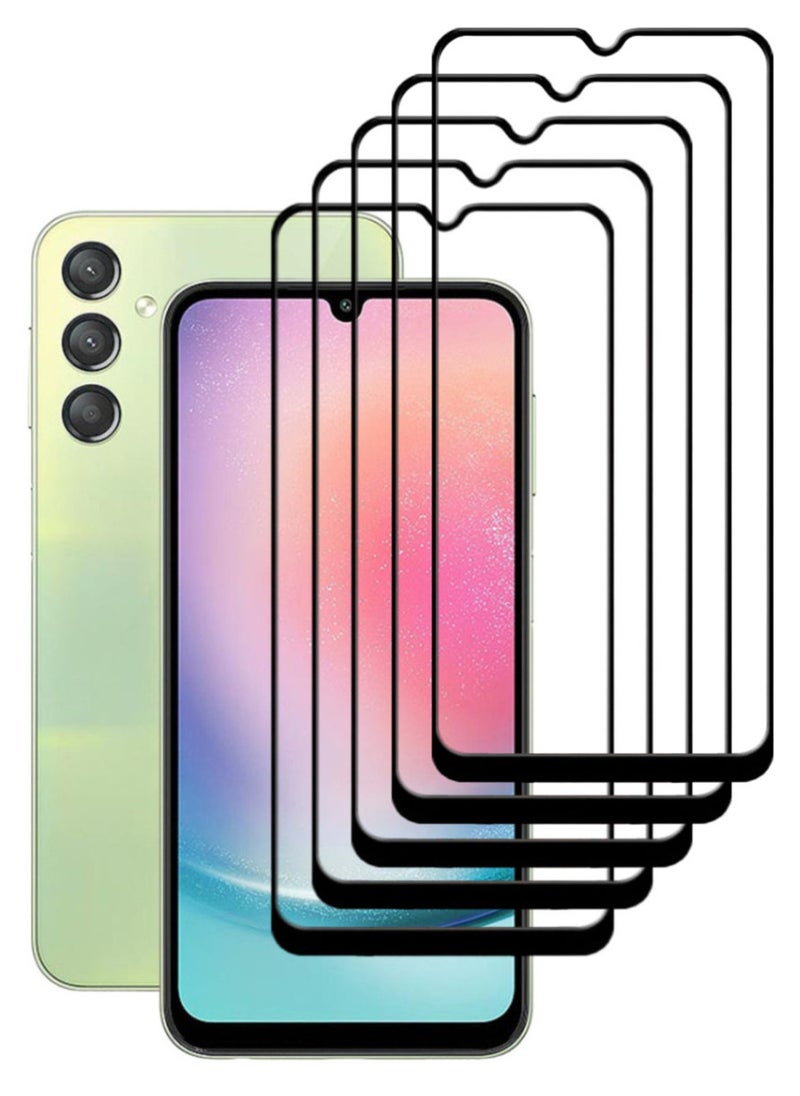 ACLIX 5 Pieces Antistatic ESD Dustproof Premium Quality High Definition Tempered Glass Screen Protector Designed For Samsung Galaxy A24 4G - Image 1