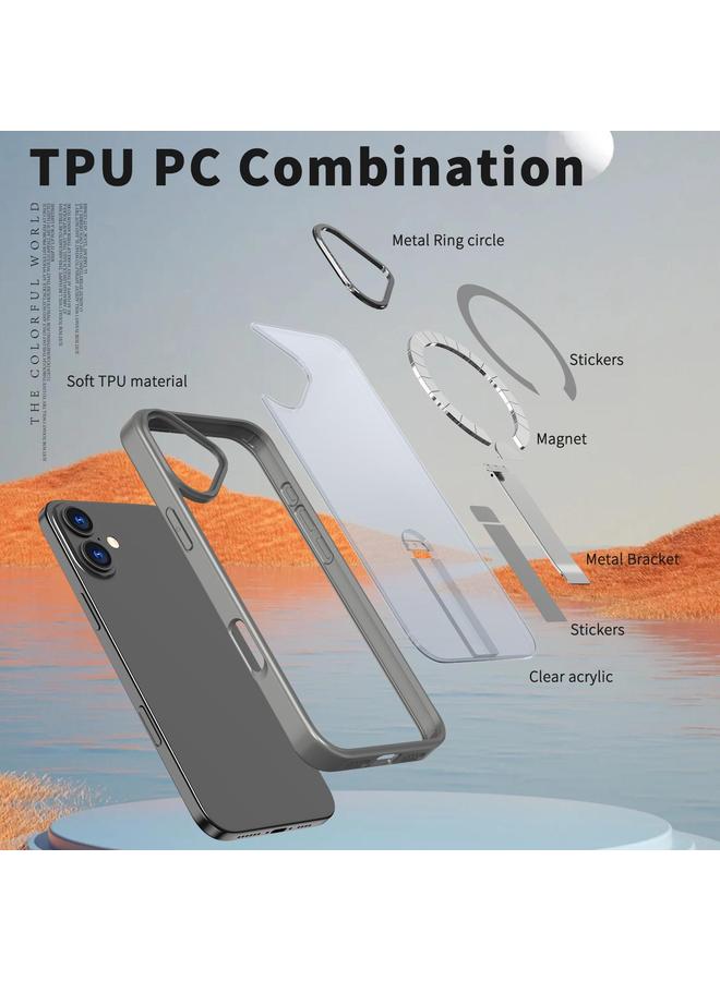 S-TOP Case For iPhone 16 Plus Star Shine Series TPU + PC MagSafe Phone Case with Fold Holder - Image 5