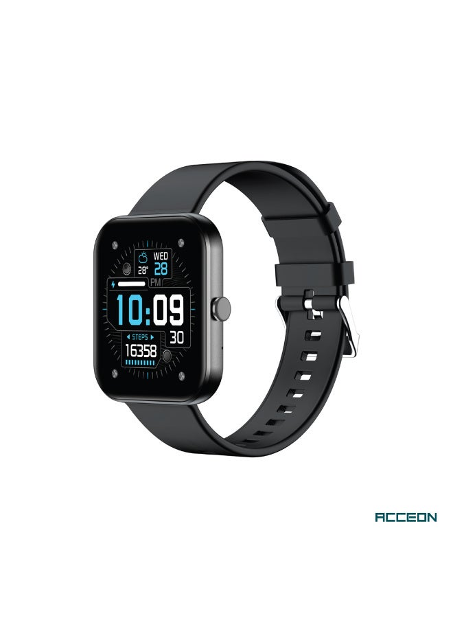AcceOn Smartwatch 1.93" AMOLED Display, Bluetooth 5.4 Calling, Ultra Long Standby, Waterproof Fitness Tracker with Multiple Sports Modes & Magnetic Charging - Black - Image 1