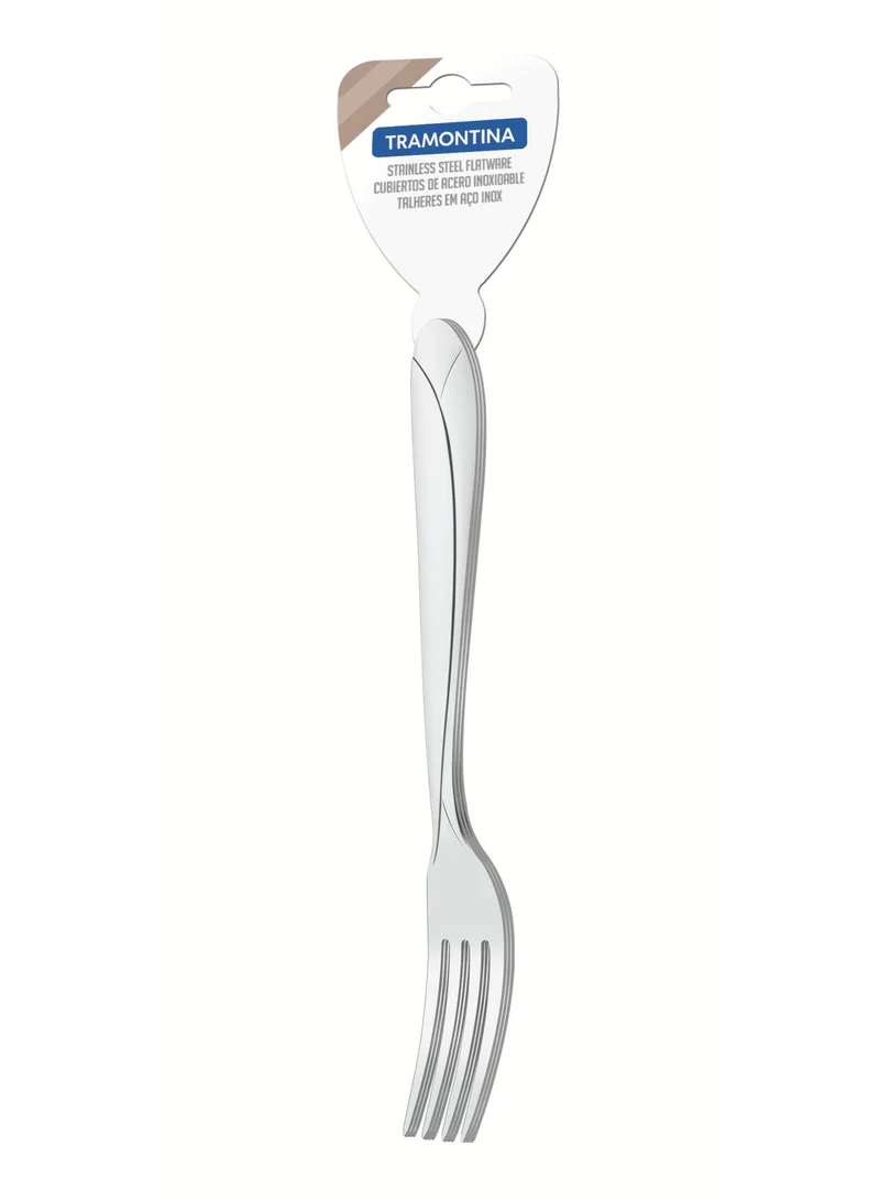 TRAMONTINA Tramontina Aurora 3 Pieces Stainless Steel Dessert Fork Set with Gloss Finish and Detailing on the Handles
