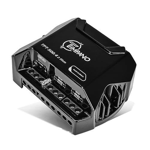 Timpano 4 Channel Amplifier Car Audio 4 x 125 Watts 2 Ohm, TPT-500.4 Small 4 Channel Amp12 Volts Full Range Class D Mini Bridgeable Car 4 Channel - Image 1