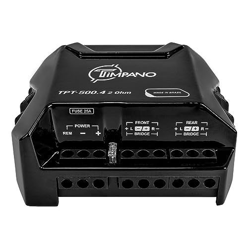 Timpano 4 Channel Amplifier Car Audio 4 x 125 Watts 2 Ohm, TPT-500.4 Small 4 Channel Amp12 Volts Full Range Class D Mini Bridgeable Car 4 Channel - Image 3