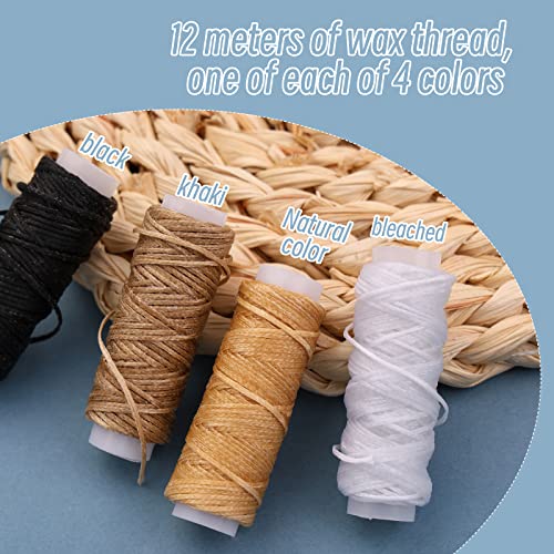 JUPEAN 33 Pcs Bookbinding Kits 4 Pcs Bone Folder Paper Creaser Paper Folding Tool Book Binding Supplies with Bookbinding Needle, Waxed Thread, Steel Ruler, Awl for Bookbinding, Paper Card Crafts - Image 3