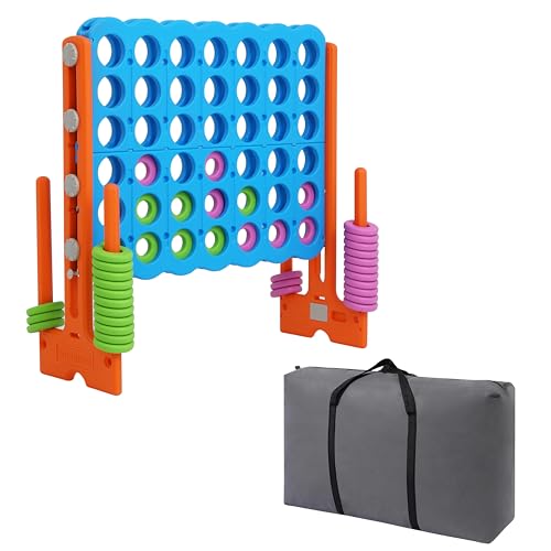 SDADI Jumbo 4 in a Row Game 4toScore Giant Game Set with Adjustable Height 2535 FT for Kids Adults IndoorOutdoor Connect Game with QuickRelease Slider Perfect for Family and Party Games - Image 1