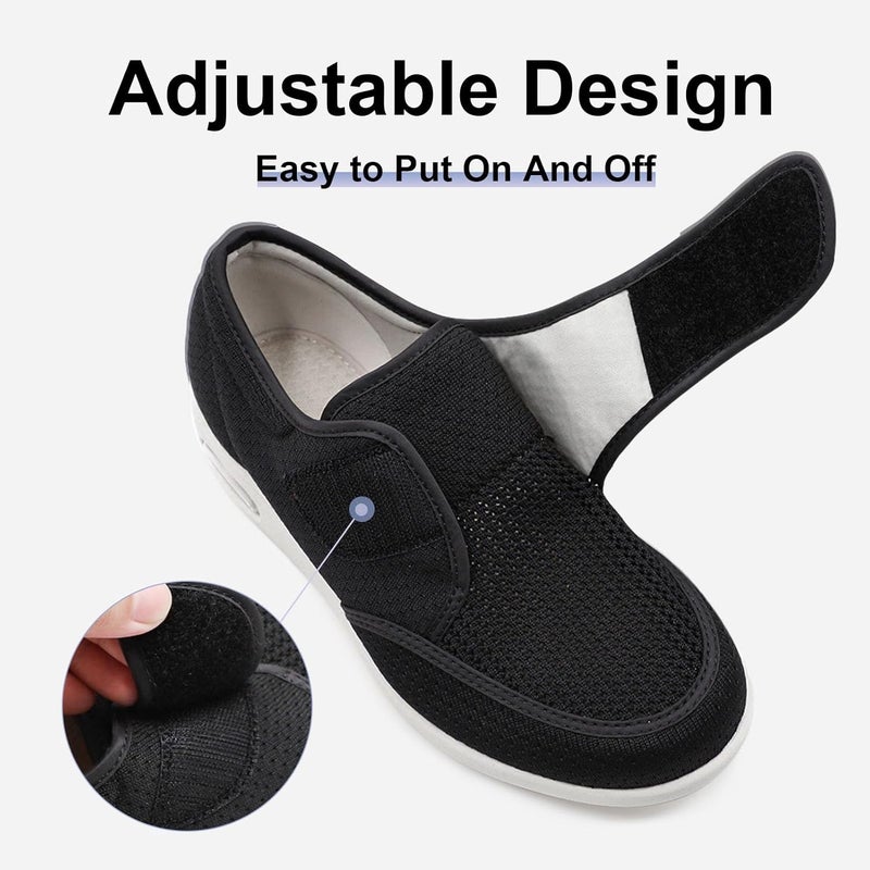 MEJORMEN Men's Edema Diabetic Shoes Adjustable Wide Width Outdoor Walking Sneakers Orthopedic Lightweight Comfy Casual Slippers for Elderly Swollen Feet Arthritis - Image 3