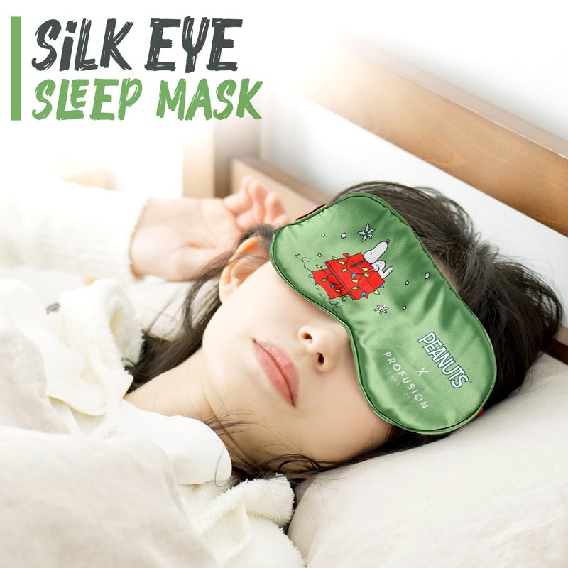 Profusion Cosmetics Peanuts Holiday Goodnight Set, Featuring A Lip Balm, Scrub, Snoopy Pouch and Eye Sleep Mask, Infused with Vitamin E - Image 2