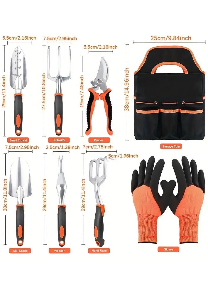 HOME TASTE 8-Piece Heavy-Duty Garden Tool Set with Storage Bag – Rust-Proof Aluminum Hand Tools with Ergonomic Non-Slip Handles – Pruner, Trowel, Rake & More – Gardening Kit for Women & Men  - Image 2