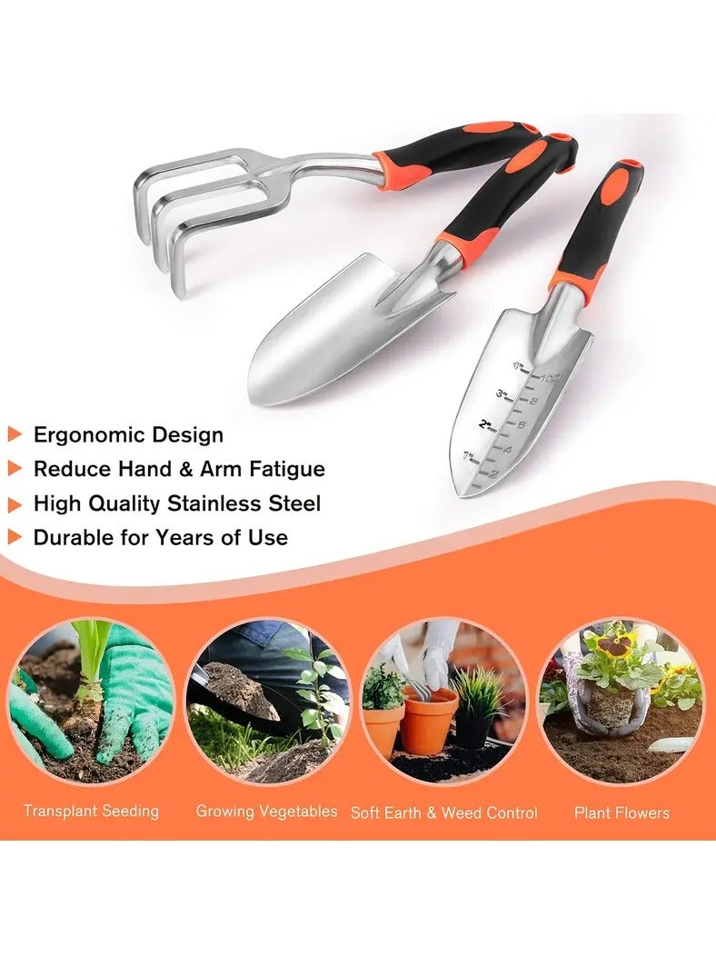 HOME TASTE 8-Piece Heavy-Duty Garden Tool Set with Storage Bag – Rust-Proof Aluminum Hand Tools with Ergonomic Non-Slip Handles – Pruner, Trowel, Rake & More – Gardening Kit for Women & Men  - Image 5
