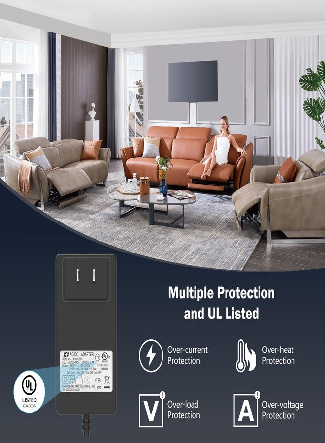 MineCtrl Recliner Power Supply, Model KDDY008F Kaidi AC/DC Switching Power Supply Transformer 29V 2A Adaptor for Lift Chair or Power Recliner Limoss Okin - Image 4