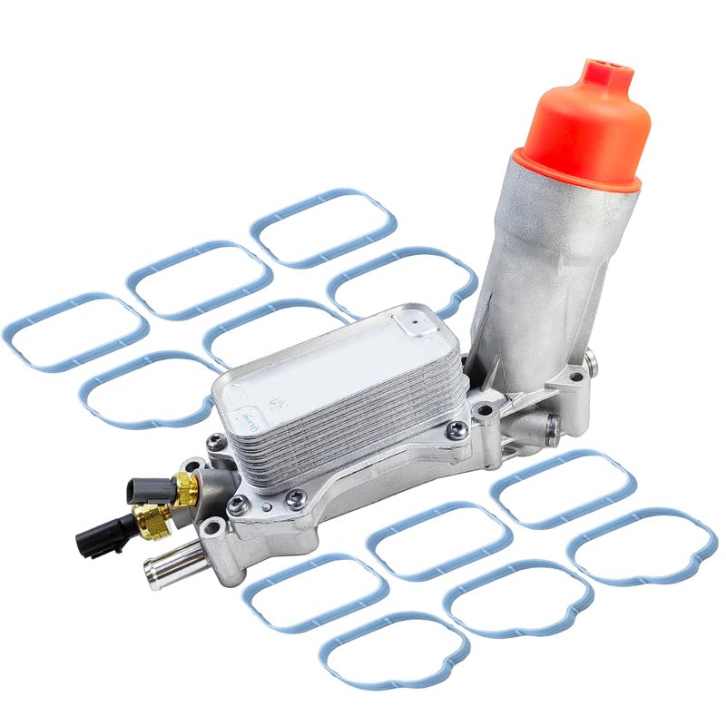 Aluminum Engine Oil Cooler Oil Filter Housing Fit for 20172018 Chrysler 200 300 Jeep Grand Cherokee Wrangler Ram 1500 ProMaster Dodge Challenger Charger 36L V6 OE 68310865AB 68310865AA