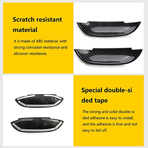 Jstotrim Carbon Fiber Door Handles Bowl Cover Trim Decal Bezel for Dodge Challenger 2015+ - Image 4