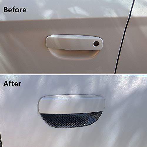 Jstotrim Carbon Fiber Door Handles Bowl Cover Trim Decal Bezel for Dodge Challenger 2015+ - Image 3