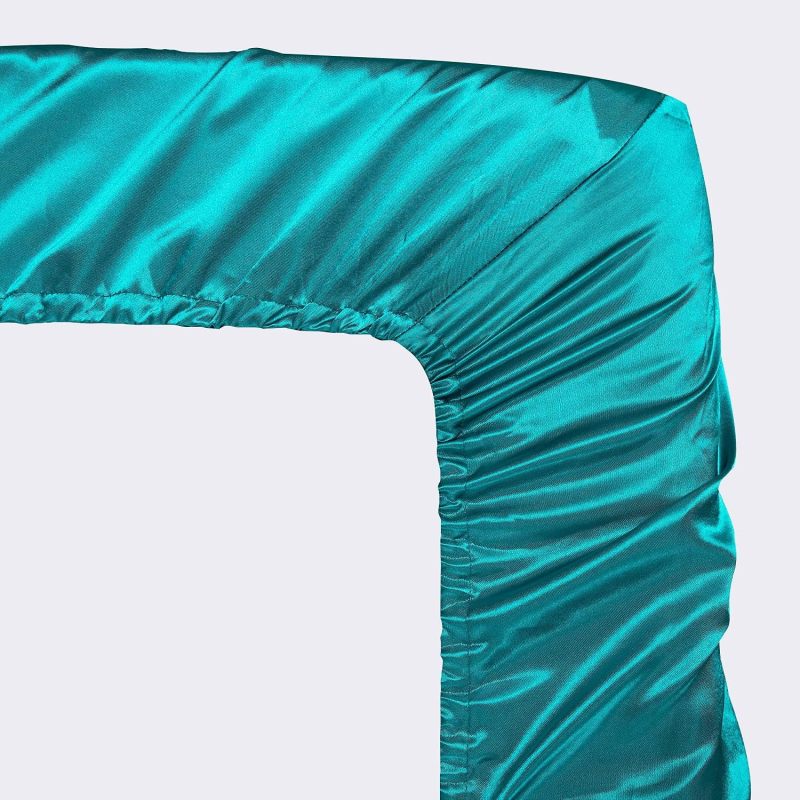 Satin Fitted Sheet 54*75in+14in 100% Woven Polyester Satin Fabric Cooling Breathable All-season - Wrinkle Hair-breakage Resistant Deep Pocket Sheet for Home Hotel Bedroom Gift Recipients - Image 4