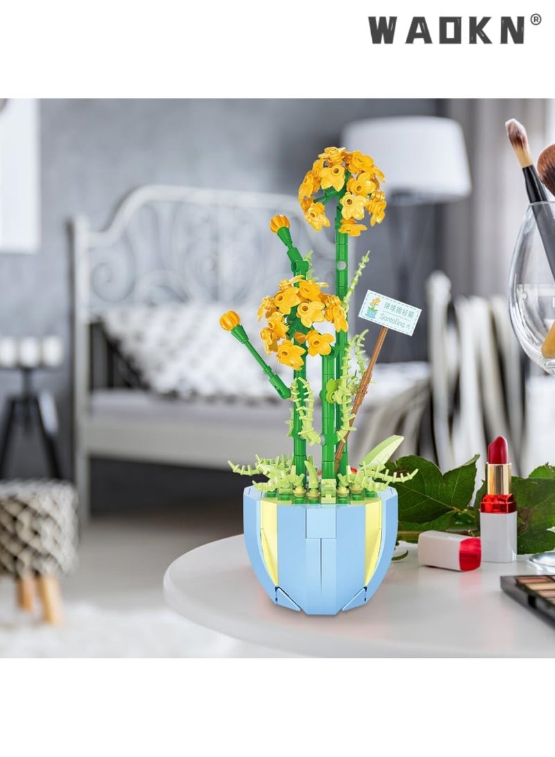 WAOKN Artificial Flower Bouquet Building Blocks Kit Mini Flower Building Blocks Set, bonsai, flowers, craft set, potted plants,Flower Building Set Unique Creative Gift for Friends and Families  - Image 5
