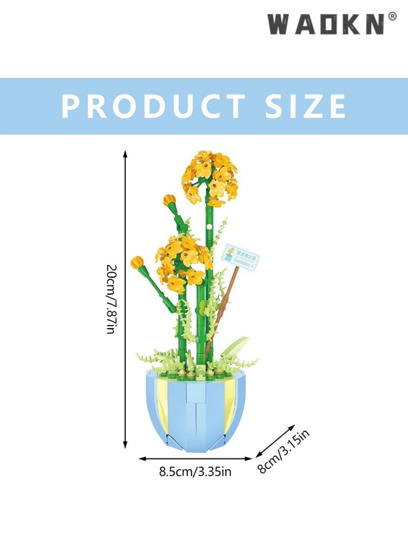 WAOKN Artificial Flower Bouquet Building Blocks Kit Mini Flower Building Blocks Set, bonsai, flowers, craft set, potted plants,Flower Building Set Unique Creative Gift for Friends and Families  - Image 2