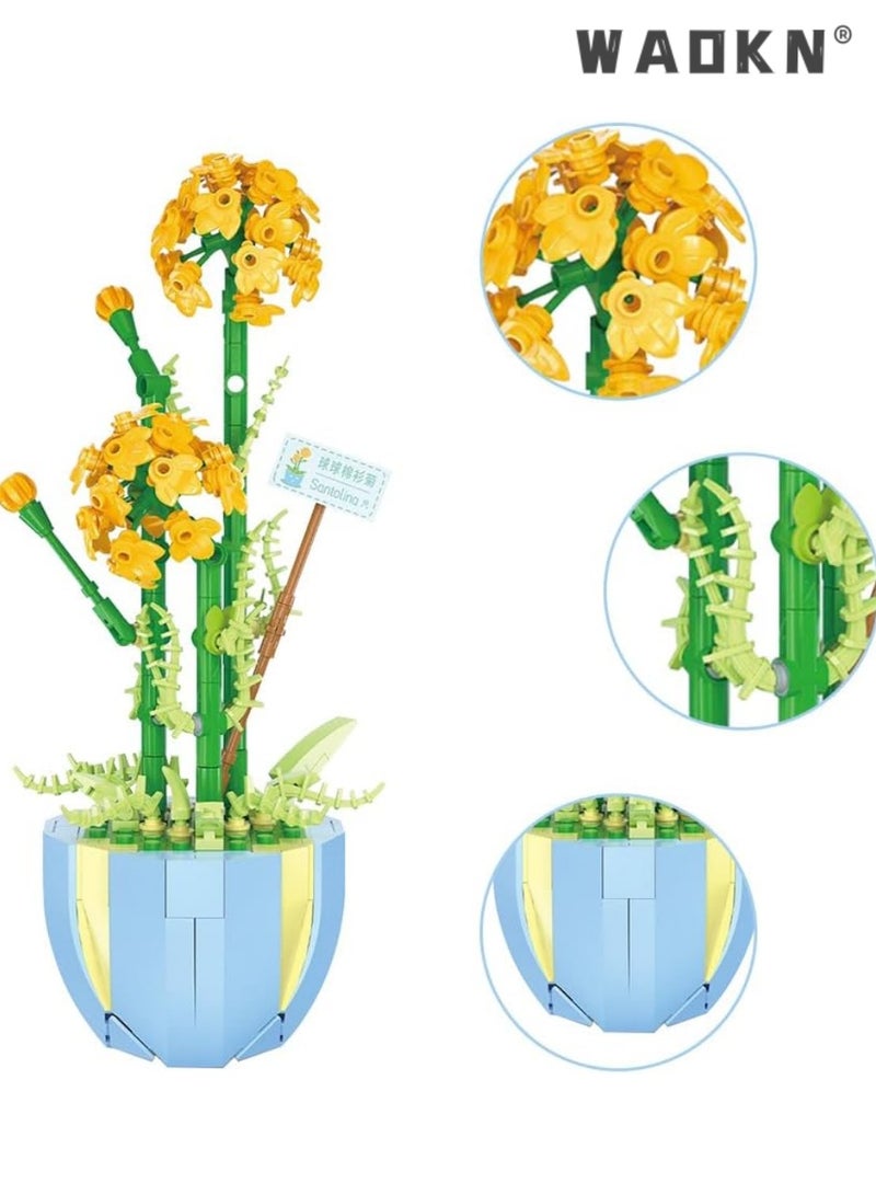 WAOKN Artificial Flower Bouquet Building Blocks Kit Mini Flower Building Blocks Set, bonsai, flowers, craft set, potted plants,Flower Building Set Unique Creative Gift for Friends and Families  - Image 4