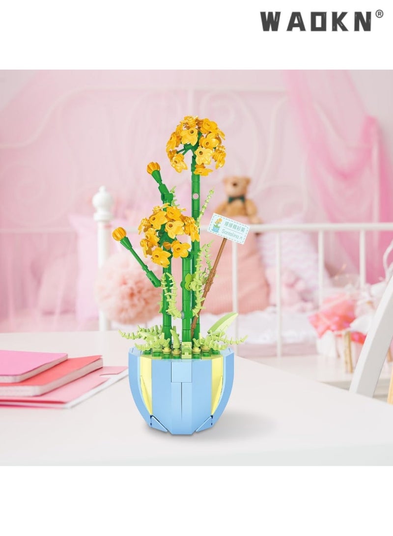 WAOKN Artificial Flower Bouquet Building Blocks Kit Mini Flower Building Blocks Set, bonsai, flowers, craft set, potted plants,Flower Building Set Unique Creative Gift for Friends and Families  - Image 3