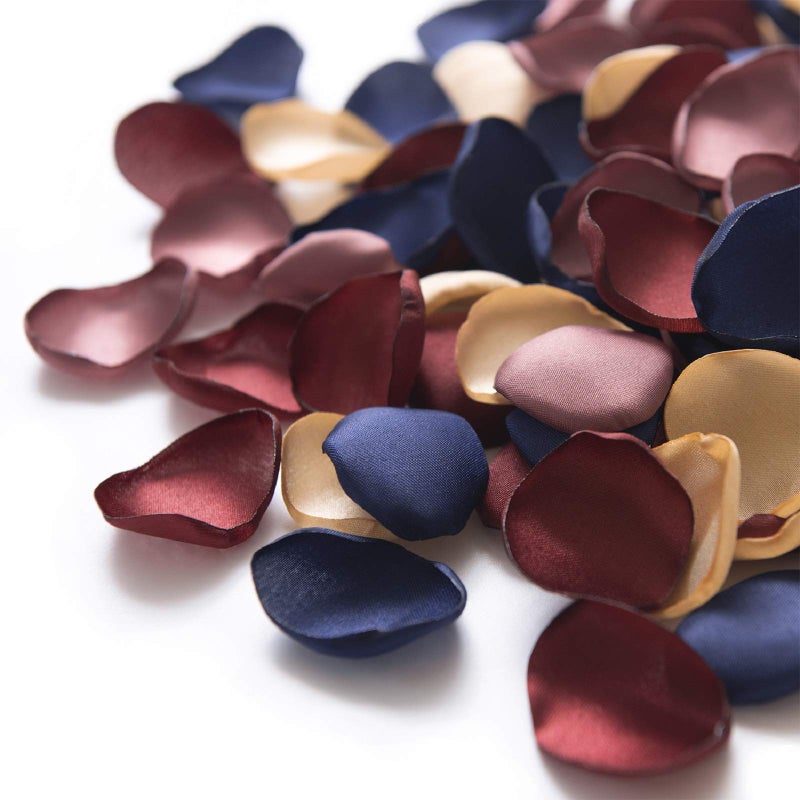 Ling's moment Lings Moment Rose Petals Silk Flower Petals for WeddingAisleFlower Girl BasketsTable Centerpiece DcoretcBurgundy Navy Gold 200pcs 