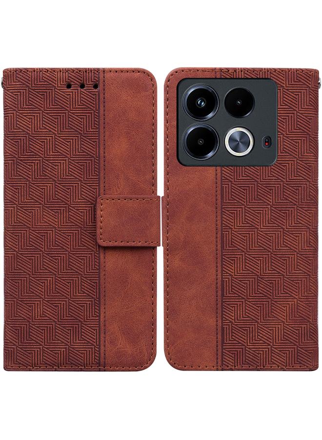 S-TOP Case For Infinix Note 40 4G Geometric Embossed Leather Phone Case - Image 1