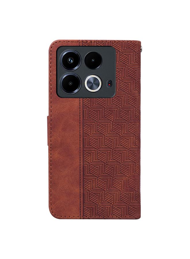 S-TOP Case For Infinix Note 40 4G Geometric Embossed Leather Phone Case - Image 4