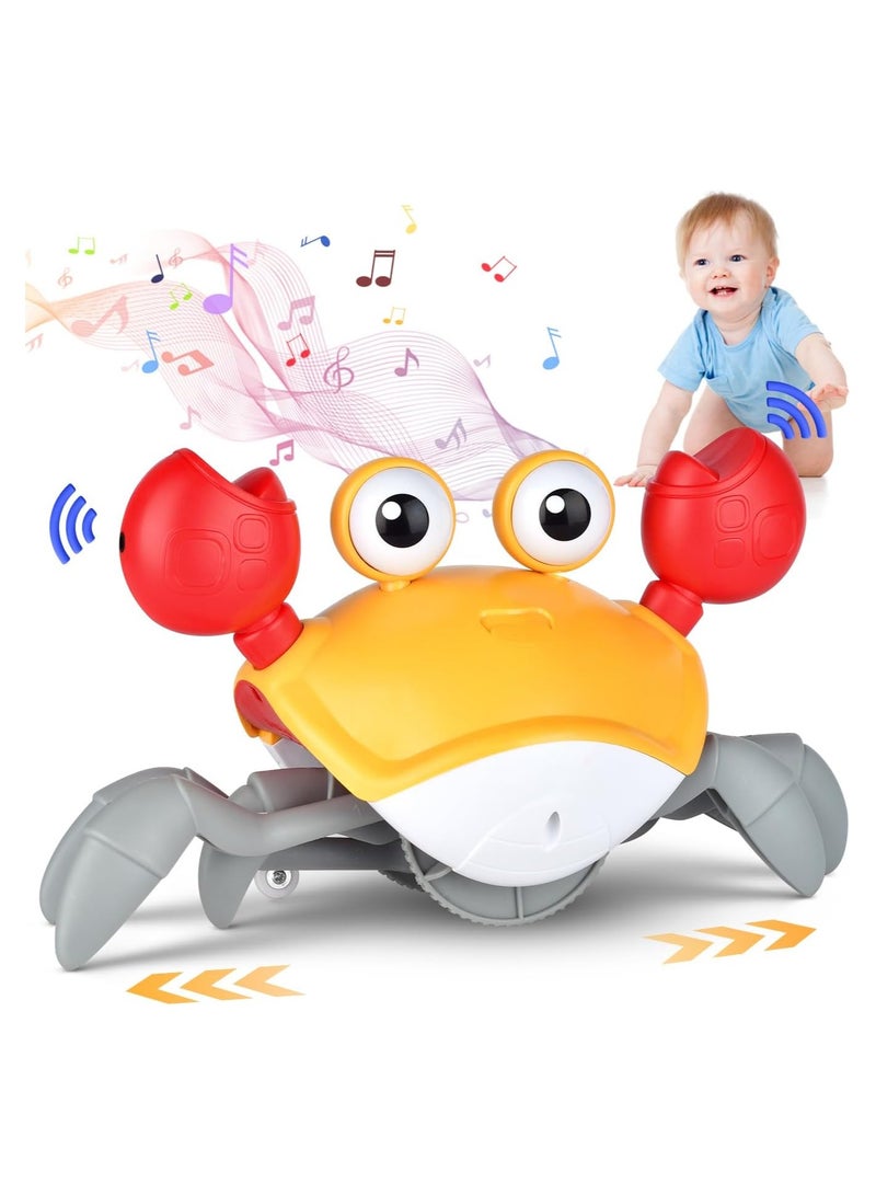 HOME 4 YOU Crawling Crab Toy, Baby Toys 0-6 6-12 Months Toys for 1 2 3 Year Old Boys Sensory Toys for Babies Crab Toy Gifts for 1-3 Year Old Girls Boys Toddler Toys Crab Toy Birthday Present (Orange) - Image 1