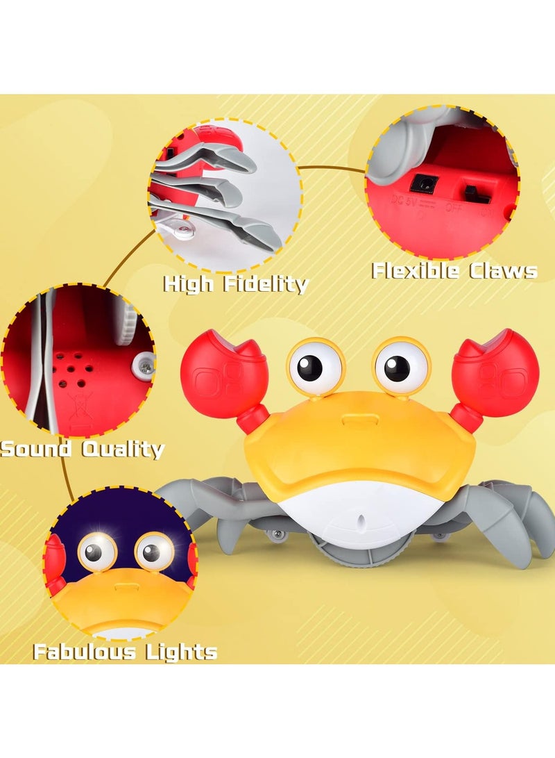 HOME 4 YOU Crawling Crab Toy, Baby Toys 0-6 6-12 Months Toys for 1 2 3 Year Old Boys Sensory Toys for Babies Crab Toy Gifts for 1-3 Year Old Girls Boys Toddler Toys Crab Toy Birthday Present (Orange) - Image 3
