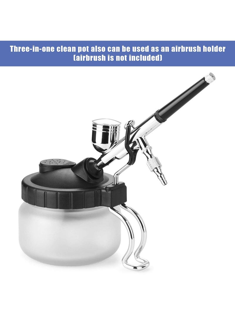 Excefore Airbrush Cleaning Kit, Airbrush Clean Pot Cleaning Jar with Holder, 3 Pc Filter Cotton, 5pc Cleaning Needles, 5pc Cleaning Brushes, 1pc Wash Needle  - Image 5