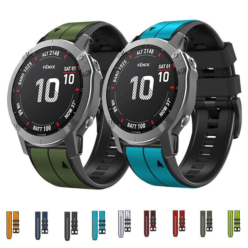 S-TOP For Garmin Approach S62 22mm Silicone Sports Two-Color Watch Band(Black+Red) - Image 3