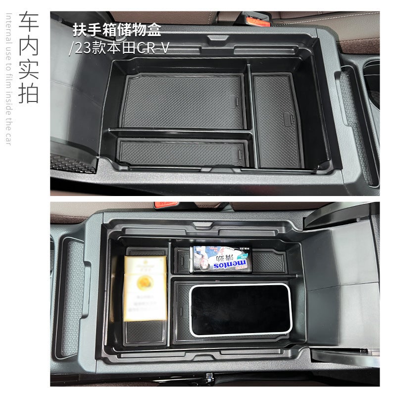 Fit for CR-V 2023-2026 Center Console Storage Box Armrest Organizer Black - Image 1