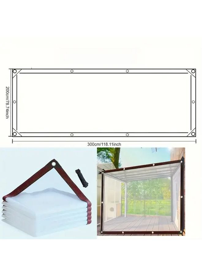 Heavy Duty Reinforced Plastic Film 2 01m x 4 01m Windproof Rainproof Transparent Cover - Image 4