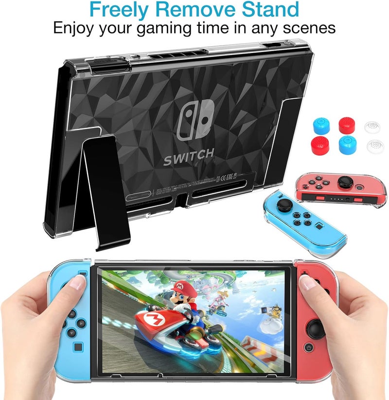 HEYSTOP Switch Case for Nintendo Switch Case Dockable with Screen Protector, Protective Case Cover for Nintendo Switch Tempered Glass Screen Protector and 6Pcs Thumb Caps - Image 5